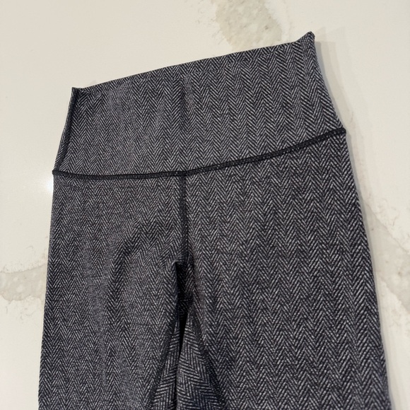 Lululemon Wunder Under HighRise Pant Leggings Womens 6 Heather Black Herringbone - Picture 6 of 11